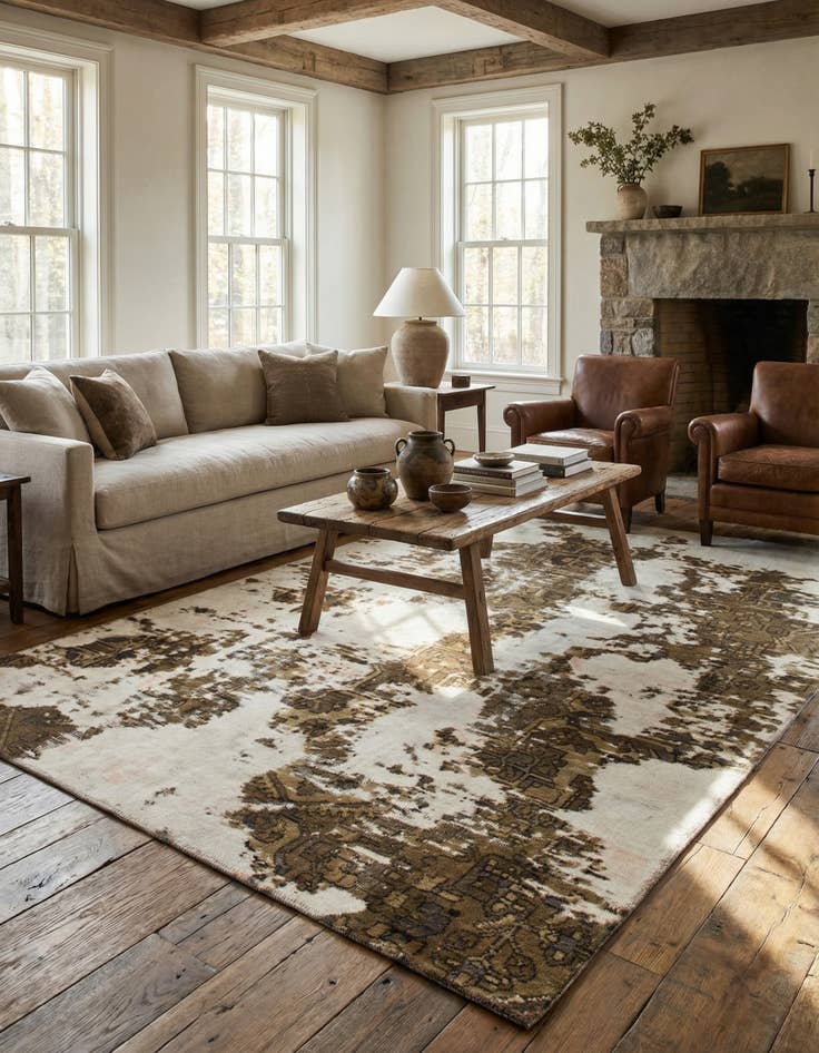 Detail image of 5' 2 x 7' 4  Hand Knotted Ultra Vintage Persian Wool Rug