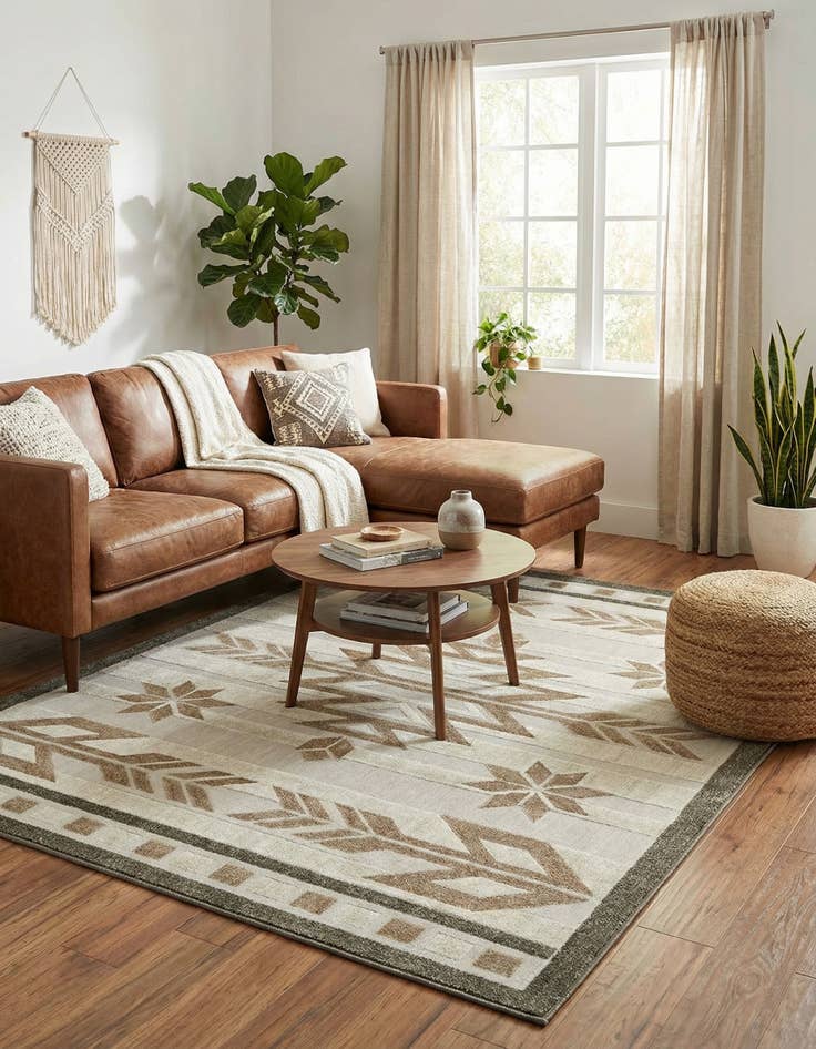 Detail image of 7' x 10'  Washable Modern Indoor / Outdoor Rug