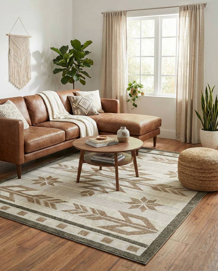 Detail image of 7' x 10' Easy-Clean Modern Indoor / Outdoor Rug