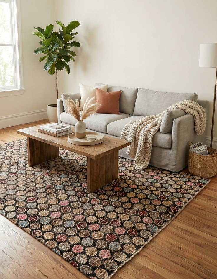 Detail image of 5' 10 x 8' 9  Hand Knotted Moroccan Wool Rug