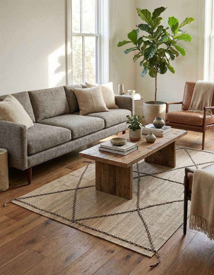 Detail image of 4' 1 x 6' 8  Hand Woven Kilim Modern Wool Rug