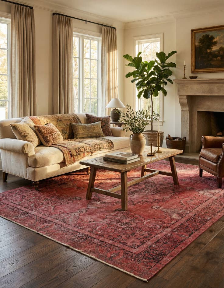 Detail image of 8' 6 x 12' 5  Hand Knotted Ultra Vintage Persian Wool Rug