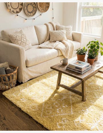 Yellow Moroccan Shag Rug