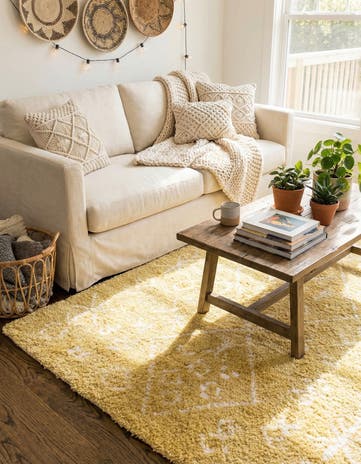 Yellow Moroccan Shag Rug