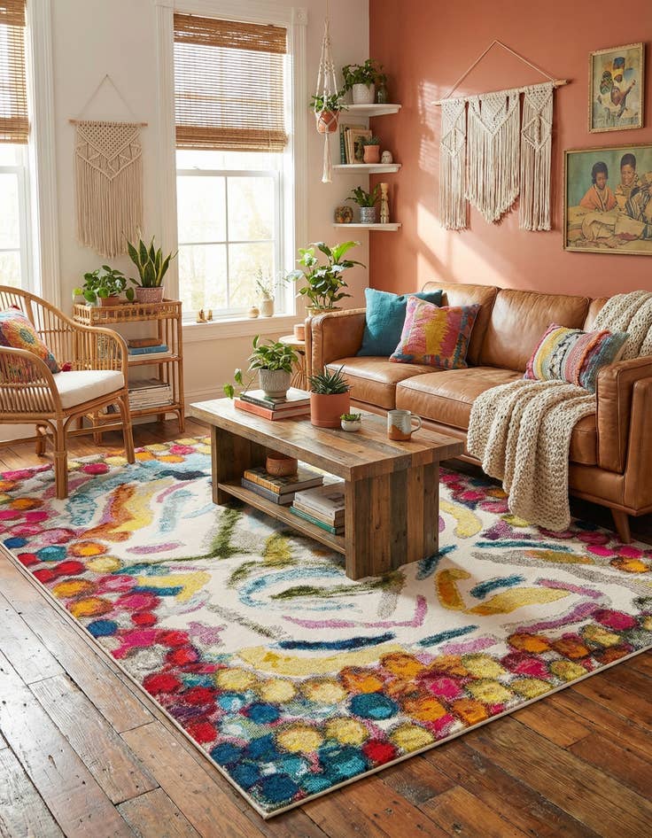 Detail image of 7' 10 x 10'  Washable Vivid Rug