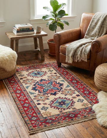 2' 9 x 4' 4 Hand Knotted Kazak Rug