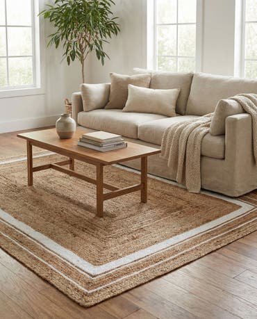  6' 1 x 9'  Hand Braided Jute Rug