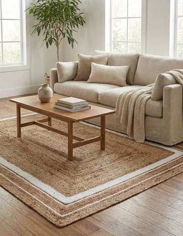 6' 1 x 9' Handmade Braided Jute Rug