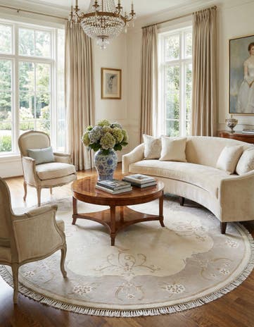 8' 1 x 8' 1 Hand Knotted Darya Wool Round Rug