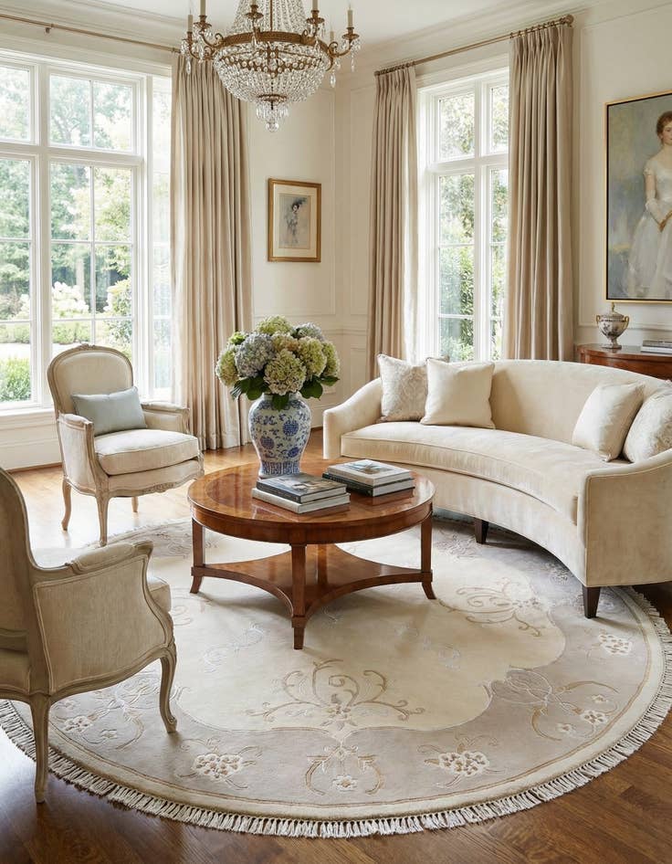 Detail image of 8' 1 x 8' 1  Hand Knotted Darya Wool Round Rug