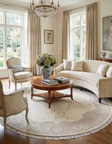8' 1 x 8' 1 Hand Knotted Darya Wool Round Rug