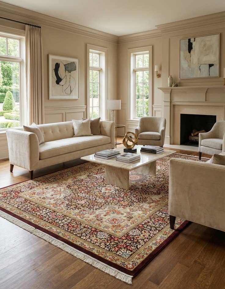 Detail image of 3' 3 x 5' Ghom Silk Rug