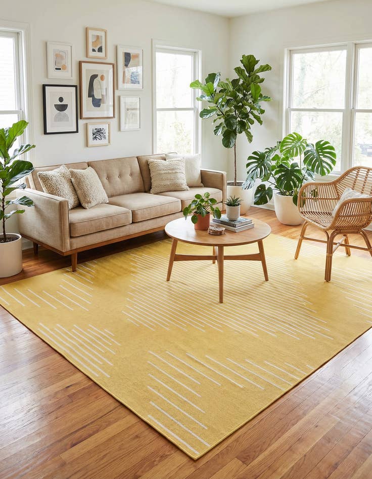 Detail image of  7' 10 x 10'  Washable Modern Indoor / Outdoor Rug