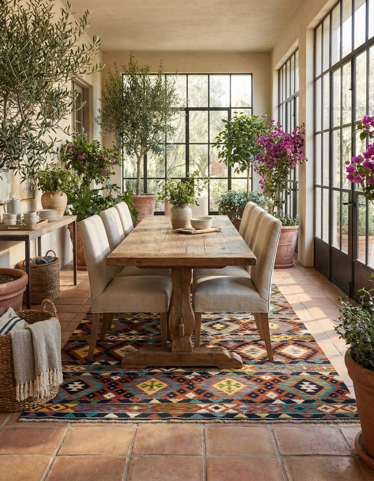 Detail image of 4' 10 x 6' 6  Hand Knotted Marok Kilim Rug