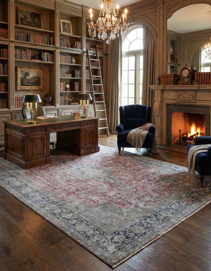 Detail image of 9' 8 x 13' 3 Vintage Royal Wool Rug