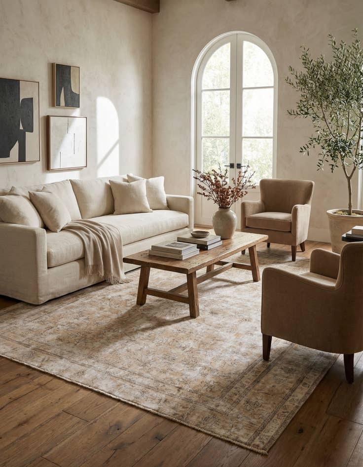 Detail image of 8' 4 x 10' 2  Hand Knotted Ultra Vintage Persian Wool Rug