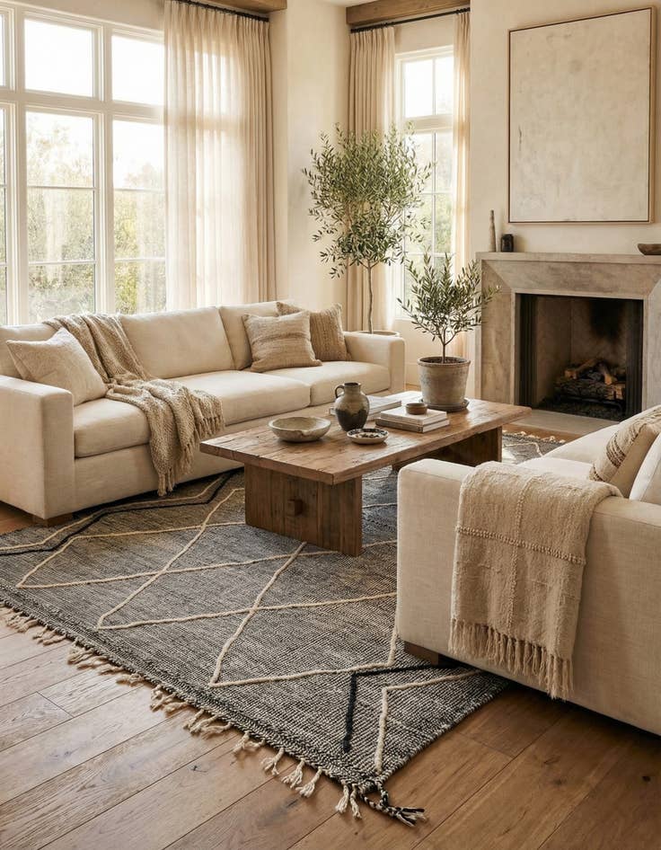 Detail image of 6' 4 x 10' 2  Hand Knotted Moroccan Wool Rug