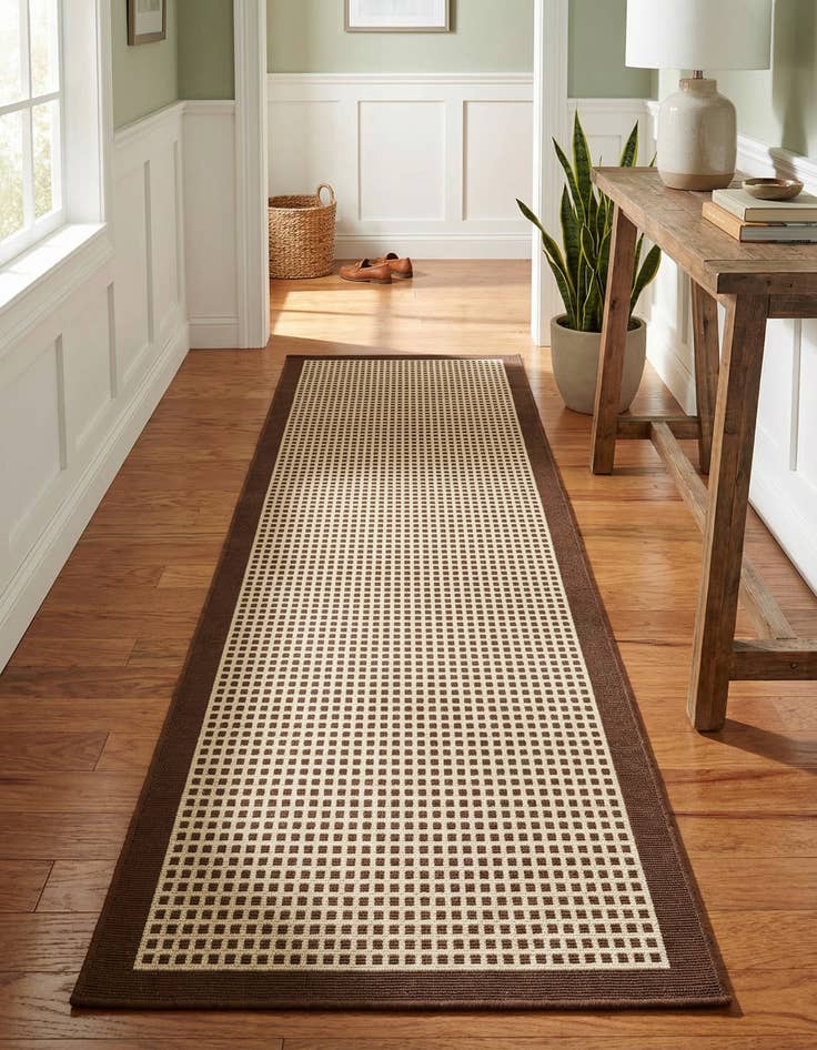 Detail image of 2' x 8'  Washable Border Indoor / Outdoor Runner Rug
