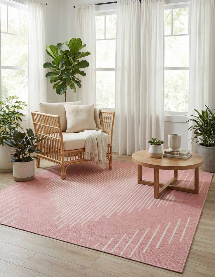 Detail image of 7' x 7'  Washable Modern Indoor / Outdoor Square Rug