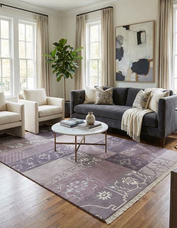 4' 7 x 6' 9 Hand Knotted Darya Wool Rug