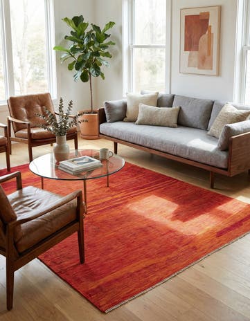 6' 7 x 9' 9 Hand Woven Kilim Modern Wool Rug