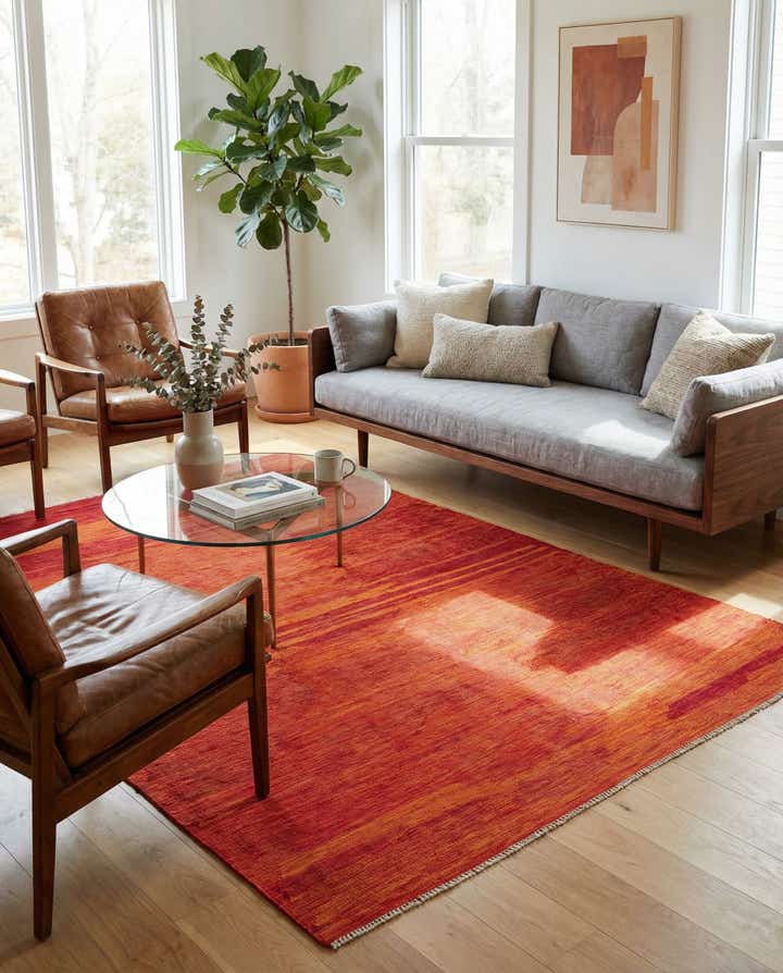 6' 7 x 9' 9 Hand Woven Kilim Modern Wool Rug