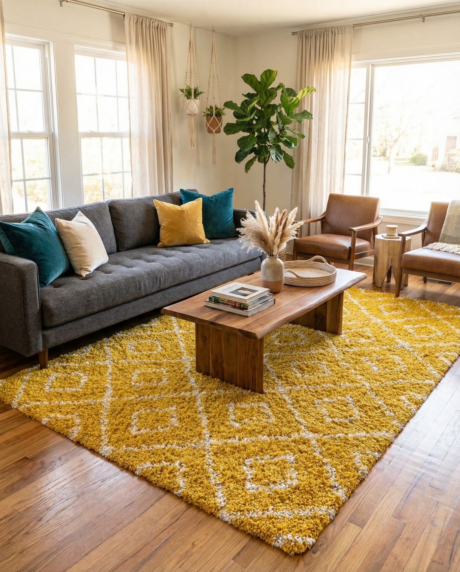  10' 8 x 14' Lattice Shag Rug