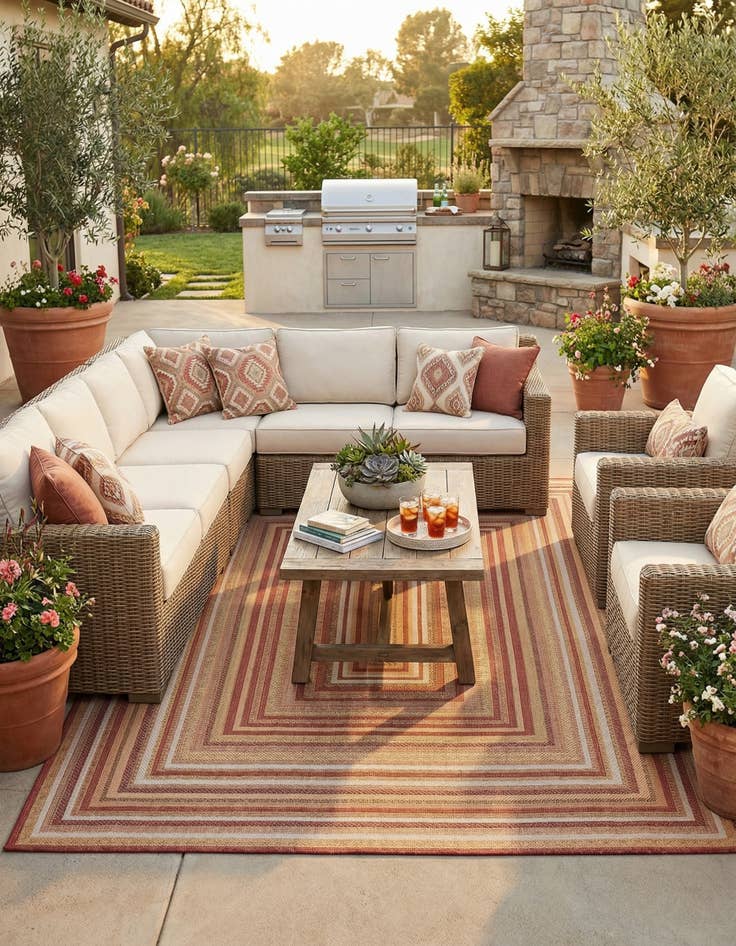 Detail image of 9' x 12' Easy-Clean Baja Indoor / Outdoor Rug