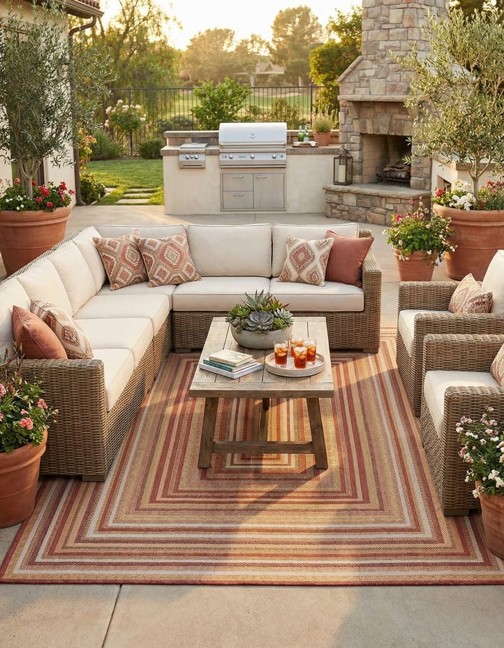 9' x 12' Easy-Clean Baja Indoor / Outdoor Rug