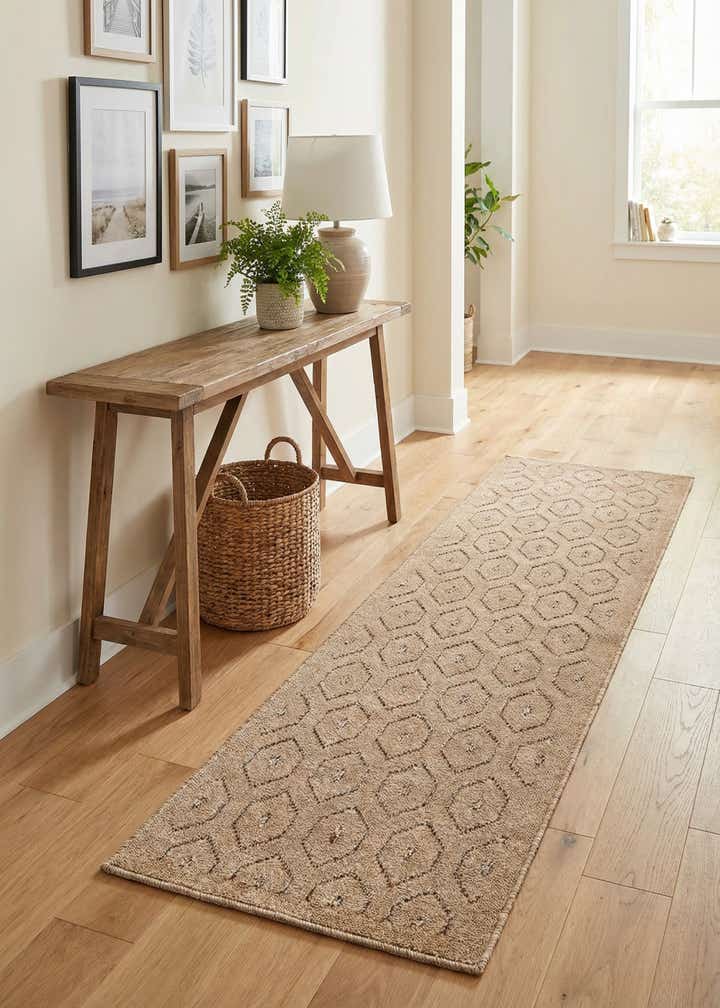 2' x 6' Easy-Clean Trellis Textured Indoor / Outdoor Runner Rug