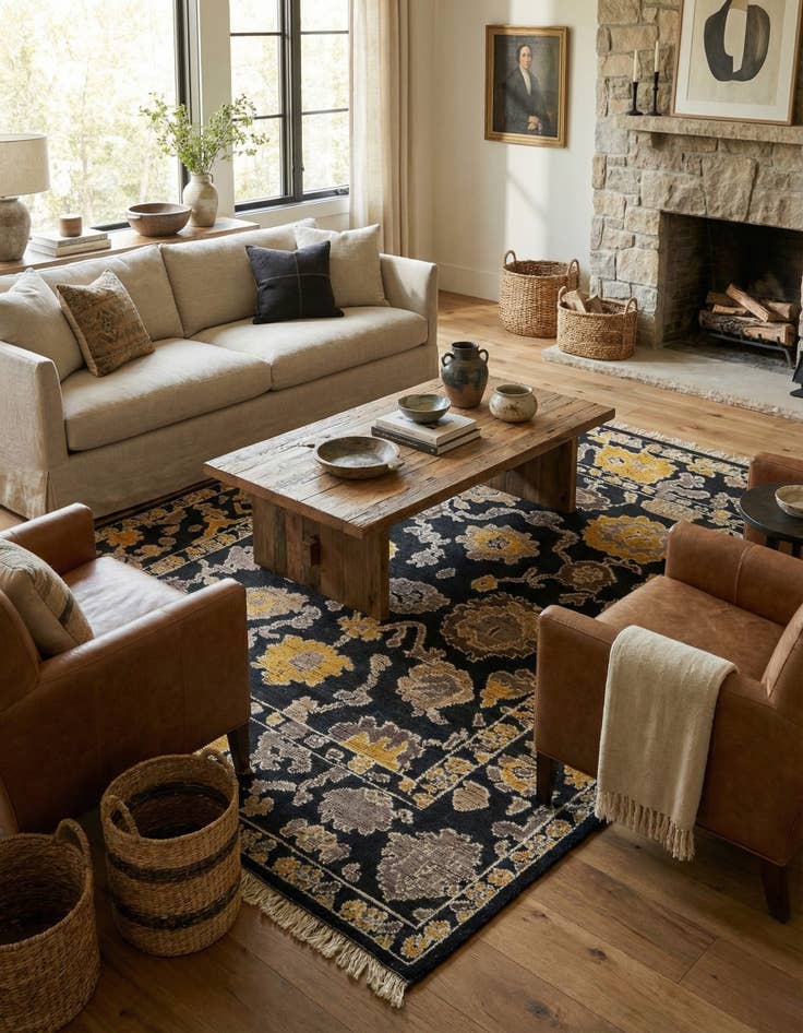 Detail image of 8' 2 x 10' 4  Hand Knotted Oushak Wool Rug