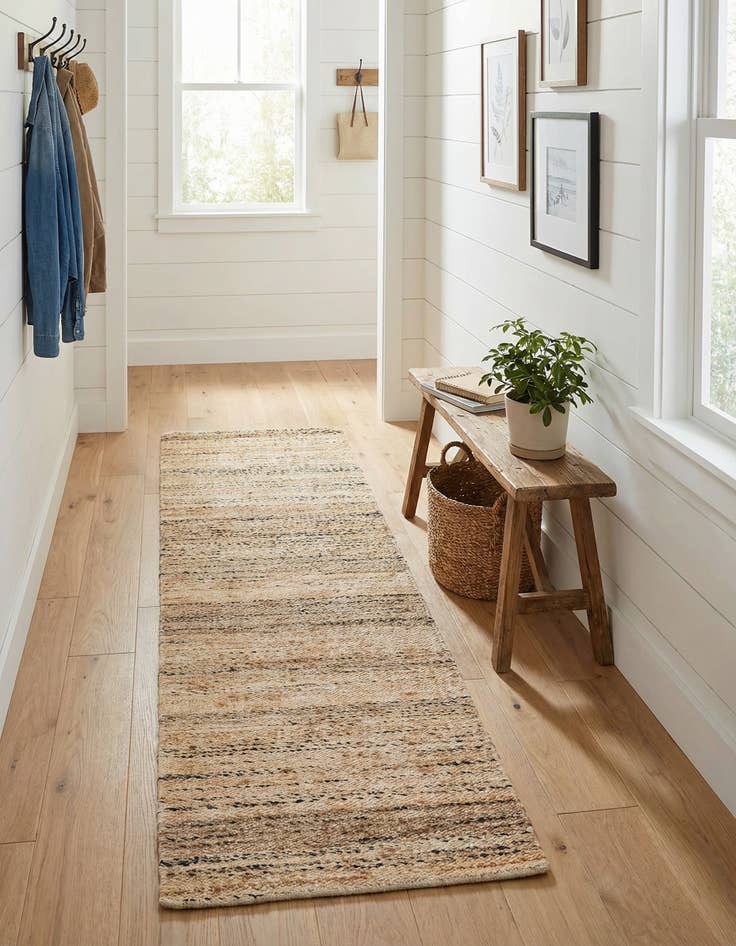 Detail image of 2' x 8'  Hand Woven Palm Beach Jute Runner Rug