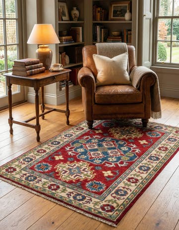 2' 8 x 4' Hand Knotted Kazak Rug
