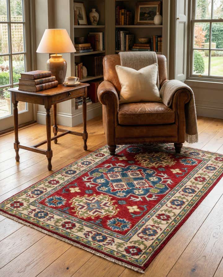 2' 8 x 4' Hand Knotted Kazak Rug