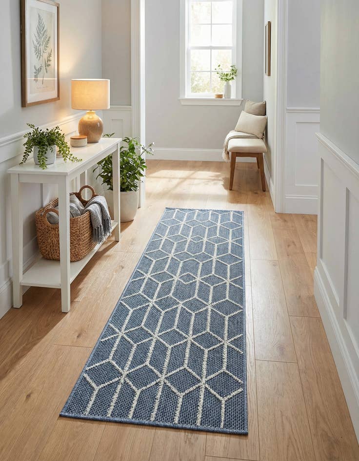 Detail image of  2' x 6' 1  Washable Lattice Indoor / Outdoor Runner Rug