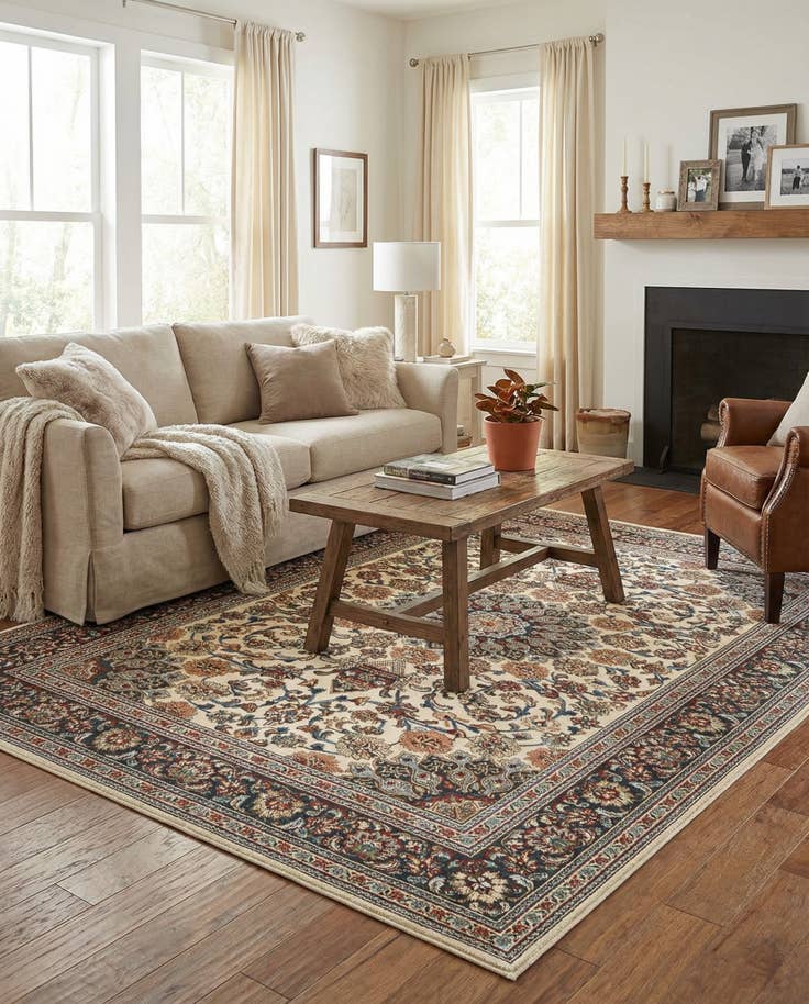 Detail image of 5' 3 x 8' Easy-Clean Traditional Indoor / Outdoor Rug
