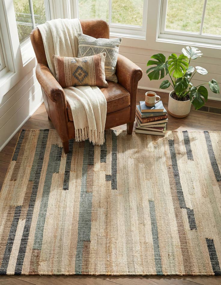 Detail image of 4' x 5' 8  Hand Woven Kala Handwoven Jute Rug