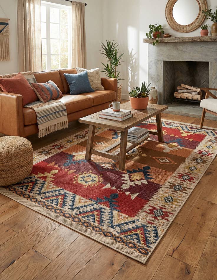 Detail image of  6' x 9'  Washable Baja Indoor / Outdoor Rug