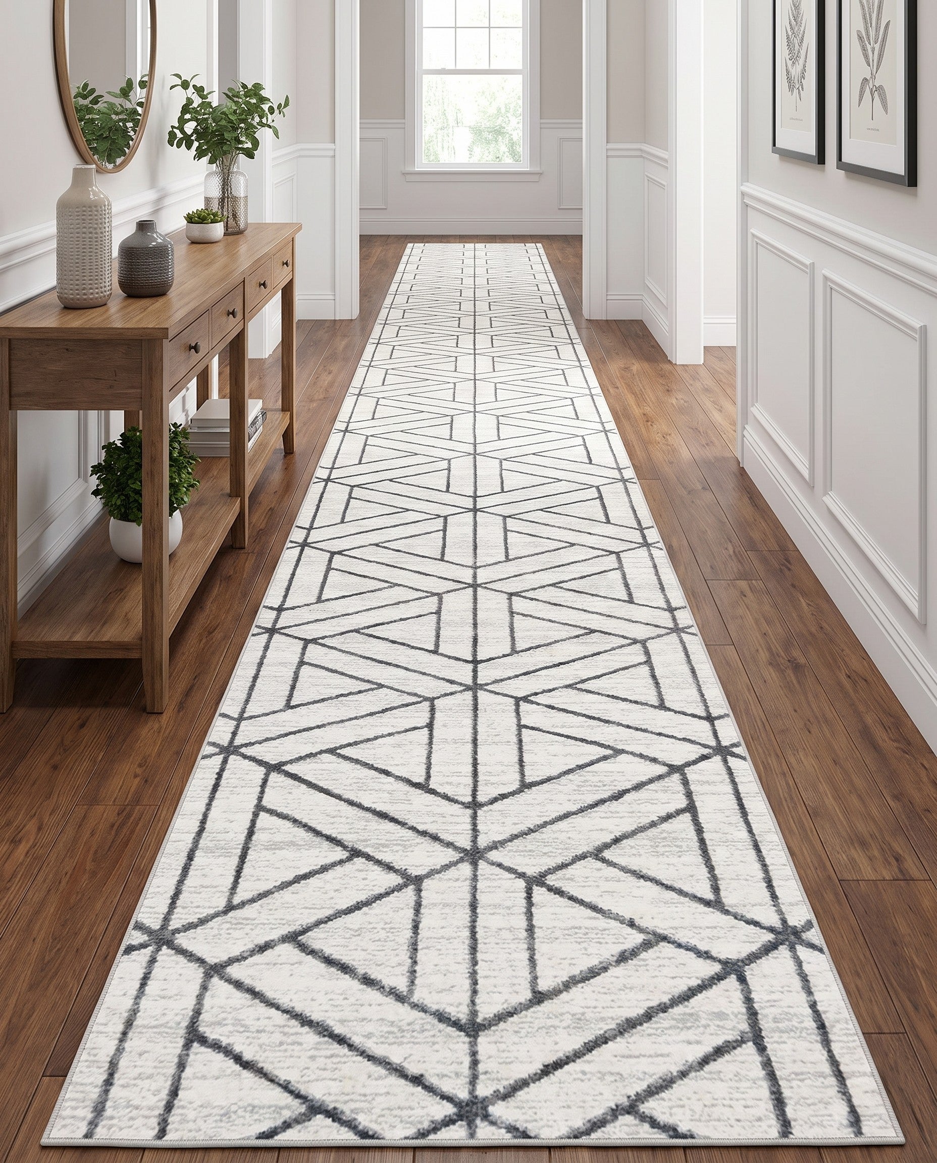 2' 7 x 16' 5 Lattice Trellis Runner Rug