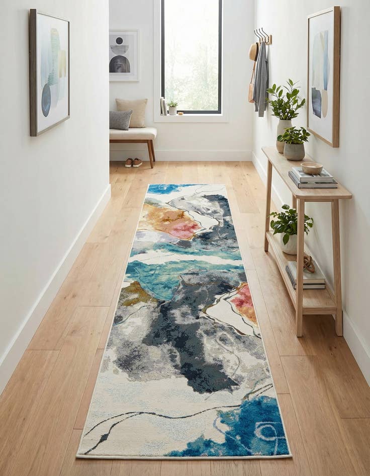 Detail image of  2' 7 x 12'  Washable Modern Indoor / Outdoor Runner Rug