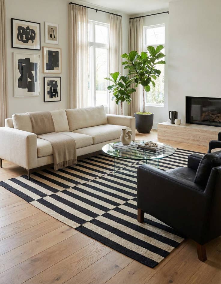 Detail image of 5' 5 x 6' 9  Hand Woven Kilim Modern Wool Square Rug