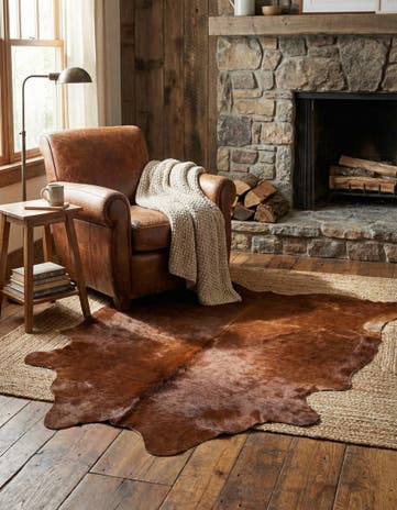 2' 2 x 2' 11 Cowhide Leather Rug