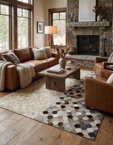 5' 2 x 8' 1 Cowhide - Patchwork Rug