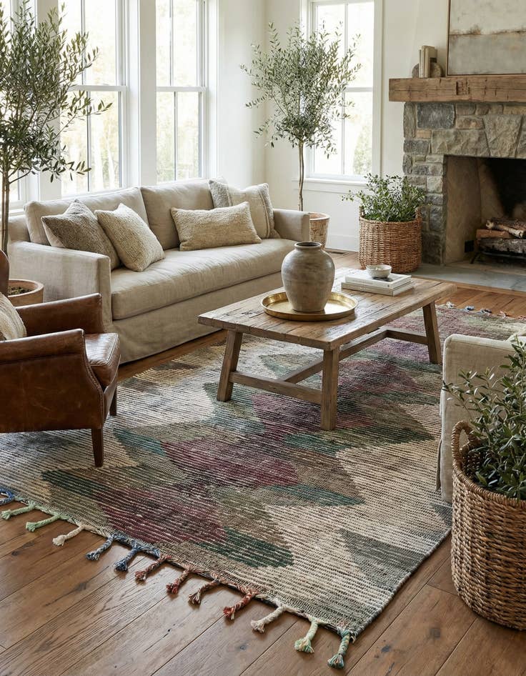 Detail image of 5' 8 x 8' 1  Hand Knotted Moroccan Wool Rug