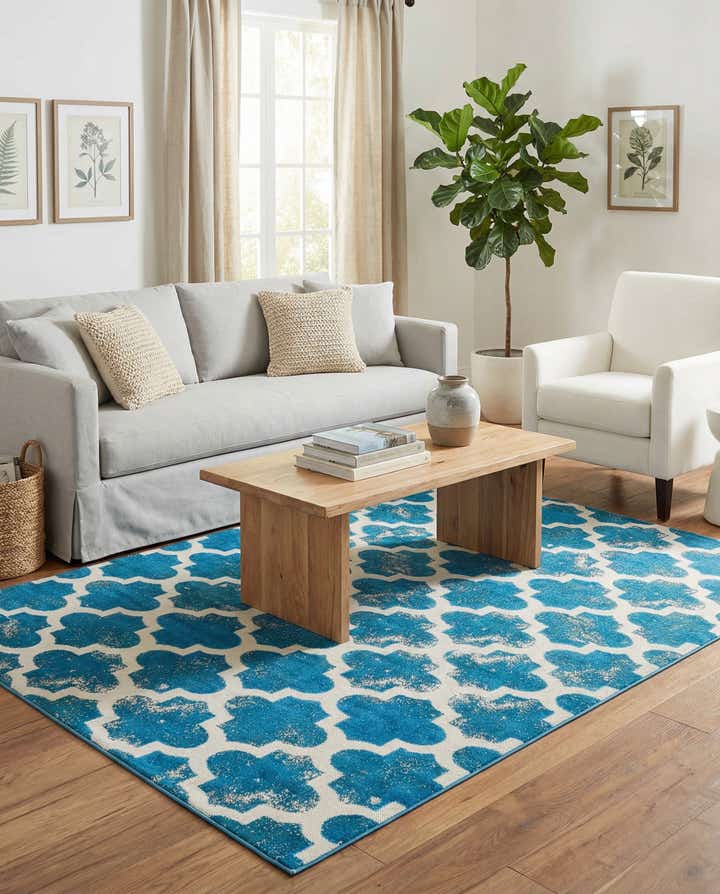 6' x 9' Easy-Clean Lattice Indoor / Outdoor Rug