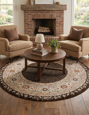 Brown Charlotte Round Rug