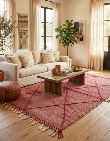 6' 7 x 10' 2 Hand Knotted Moroccan Wool Rug