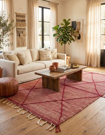 6' 7 x 10' 2 Hand Knotted Moroccan Wool Rug