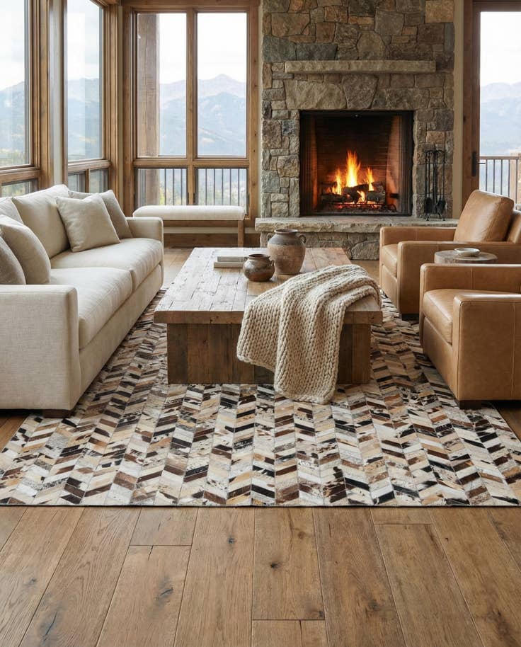 Detail image of 5' 2 x 8' Cowhide Rug