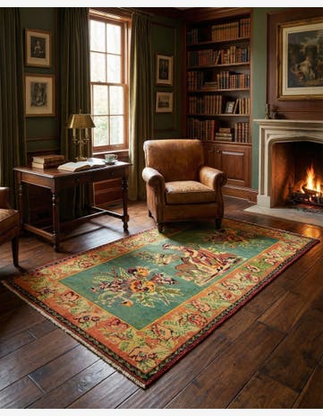 4' 5 x 7' 11 Hand Knotted Russia Wool Rug